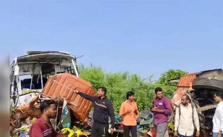 RTC Bus And Truck Accident In Maharashtra Jalna District