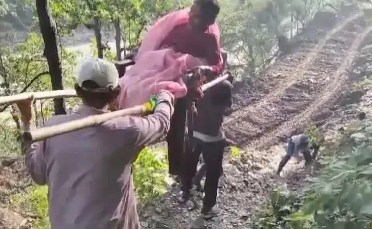 Villagers Took Woman to Hospital by Doli