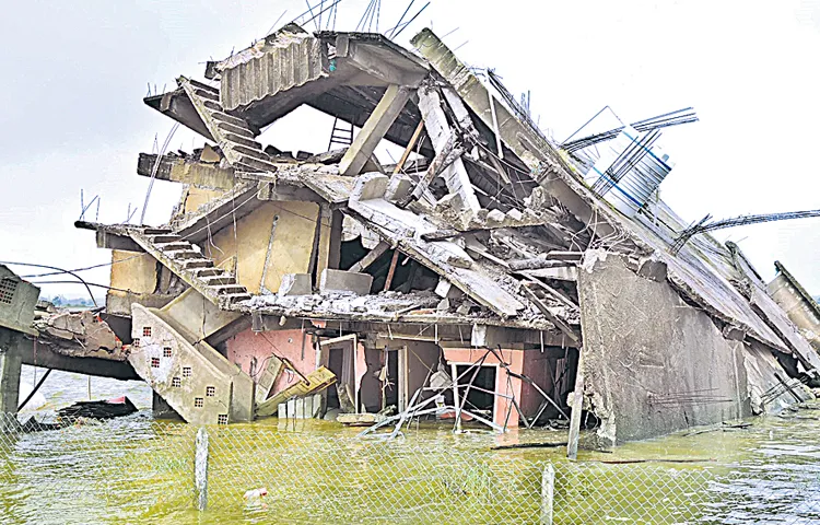 Revenue and irrigation officials are demolishing illegal structures in Sangareddy