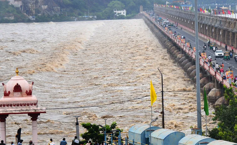 The second highest flood in the history of Prakasam Barrage