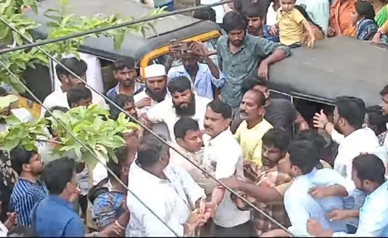 Stone Attack On Brs Vehicles In Khammam