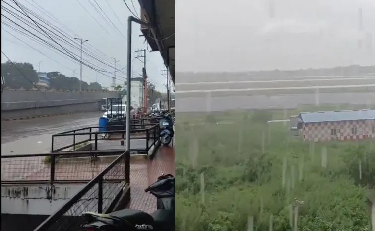 Sudden heavy Rain Falling Across Hyderabad