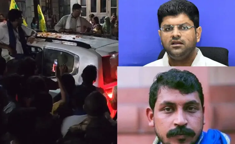 Jind Dushyant Chautala Convoy Attacked