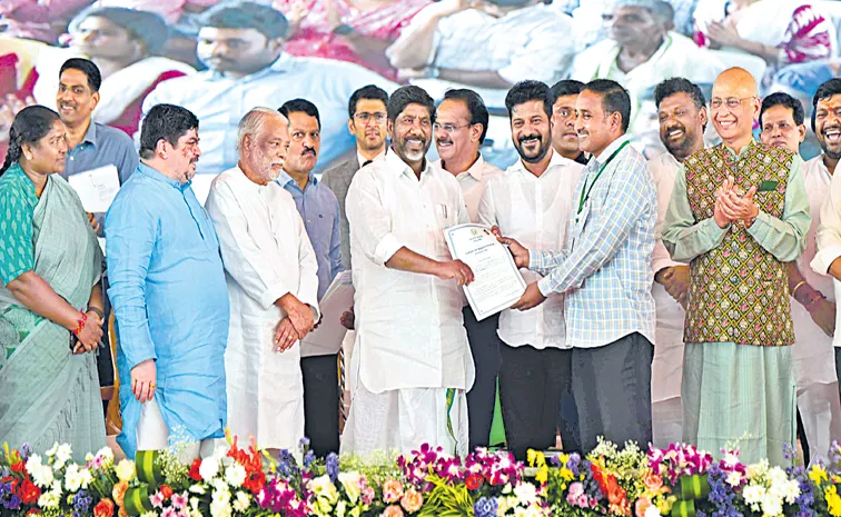 CM Revanth in Distribution meeting of recruitment documents for DSC candidates