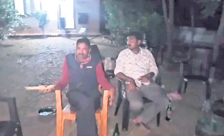 forest department employees party in jagtial