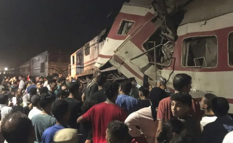 Railway Engine Hits Passenger Train in Egypt