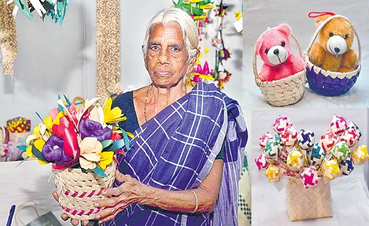 Bala Tripura Sundari Palm Art With Household Items And Decorative Items Made