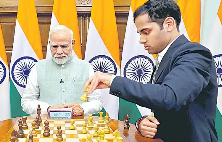 Narendra Modi lauds Arjun Erigaisis historic achievement 
