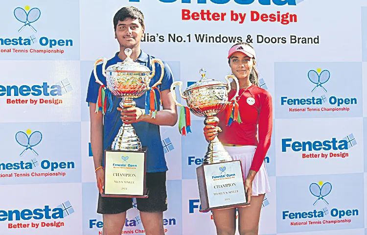 Champions Rithin Pranav and Vaidehi