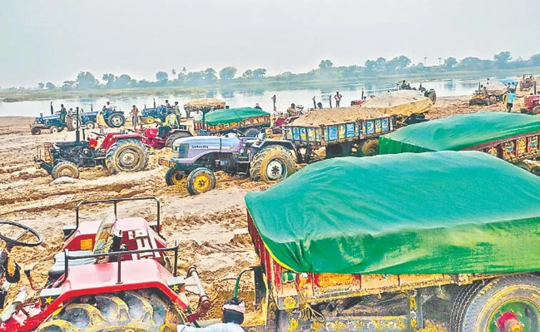TDP Leaders Illegal Collections in Kovvur Under Free Sand Policy