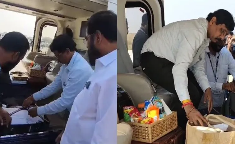 election officials checked cm Eknath Shinde, Union Minister Ramdas Athawale bags
