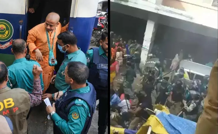 Krishna Das Denied Bail And Clashes Erupt Outside Chattogram Court
