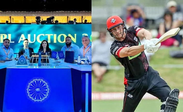 New Zealand batter Bevon Jacobs reacts after being picked by Mumbai Indians at IPL 2025 mega auction