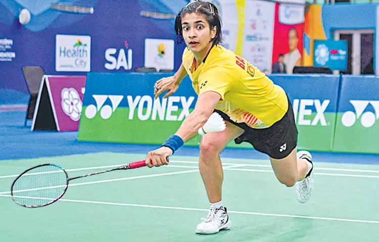 Malvika in the final of Hylo Open Badminton Tournament