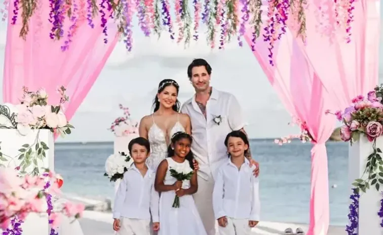 After 13 Years Sunny Leone And Daniel Renew Their Wedding Vows In Front Of Kids 