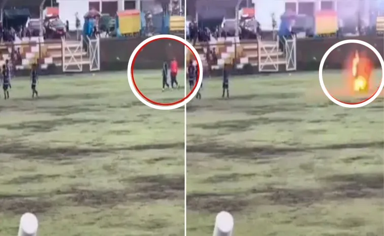 Lightning Strikes Football Player Mid-Match