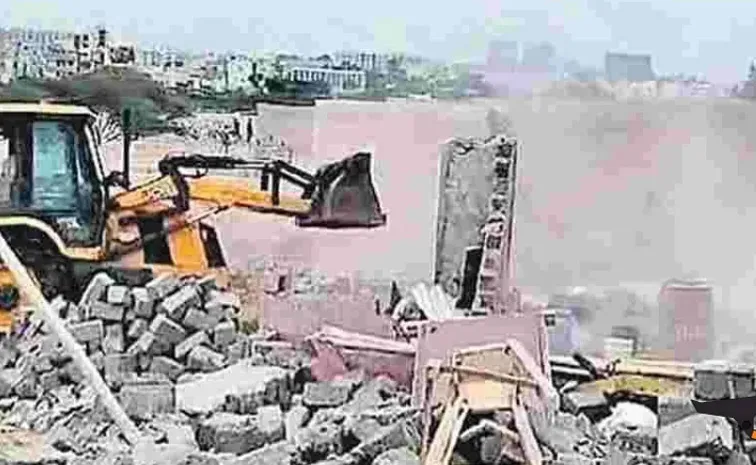 Illegal Constructions Demolish At Mailardevpally