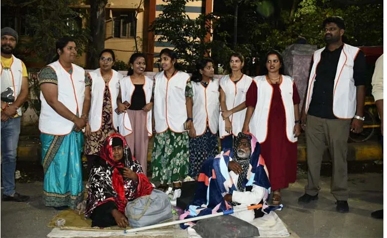 Aster Prime Hospital Nurses Distributed Blakets To Homeless People
