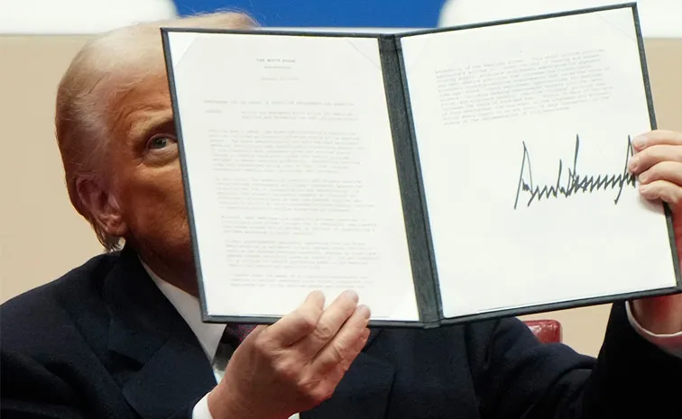 President Donald Trump signed a series of executive orders