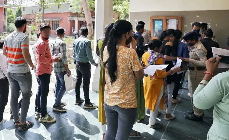 Group-2 Mains Candidates Arriving At Examination Centers Updates