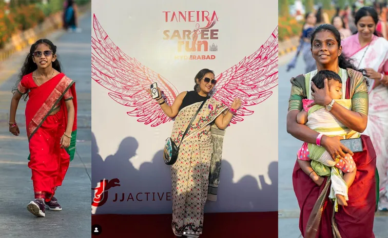 Saree Run unites over 3k women in celebration of tradition fitness in telangana