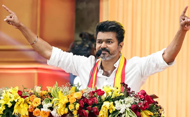 A Young Man Throws Slipper At Vijay's Home