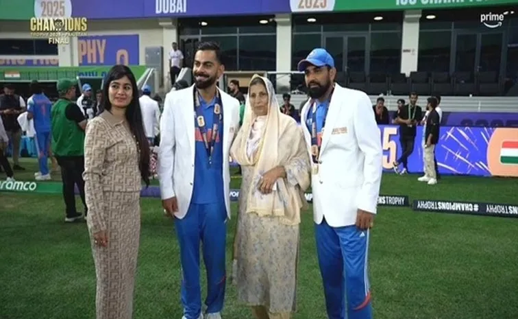 Virat Kohli Touches Mohammed Shami Mother Feet After Champions Trophy Triumph