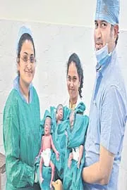 Woman Gave Birth To Three Babies In Guntur Citizen Hospital2