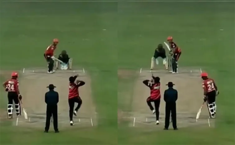 Kamindu Mendis Bowl With Two Hands In SRH Intra Squad Match3