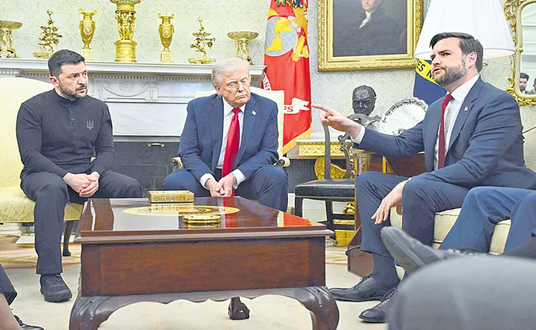 Donald Trump,Volodymyr Zelensky and JD Vance discussion in white house