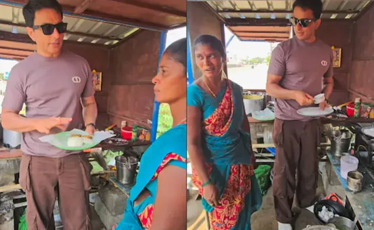 Sonu Sood Turns Chef Prepares Dosa at Chennai