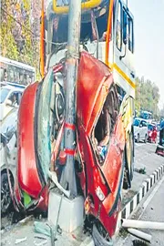 Truck crashes into car at toll plaza after brake failure9