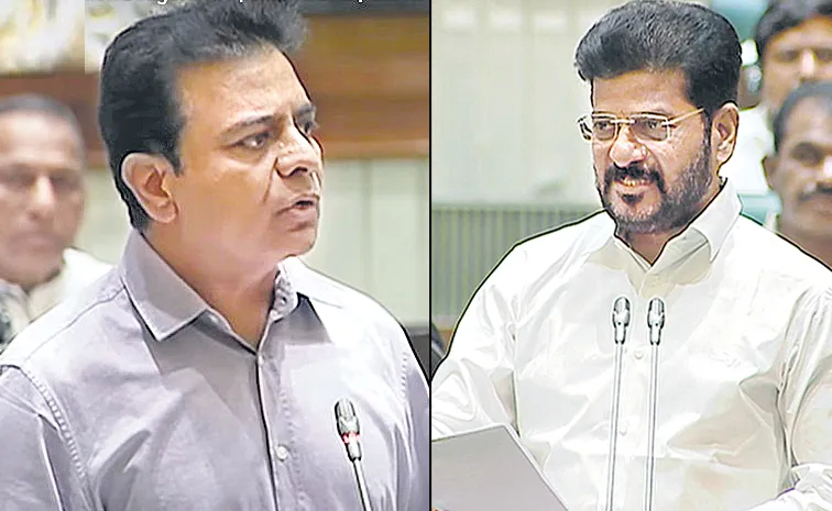 War Of Words Between CM Revanth and KTR in Assembly