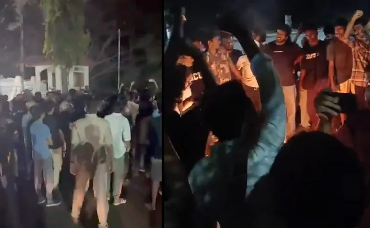 Hyderabad Central University Students Protest Against Land Issue