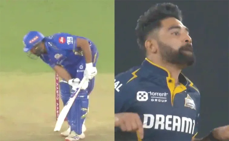 Mohammed Siraj dismisses Rohit Sharma with a stunning delivery