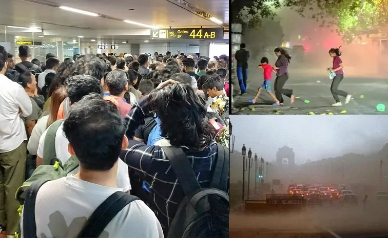 Delhi Dust Storm Effect 205 Flights Delayed