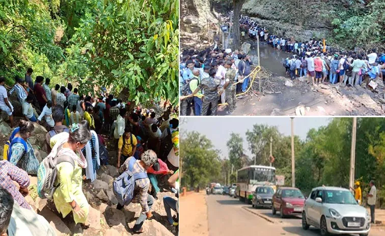 Full Traffic Jam On Srisailam Saleshwaram Road