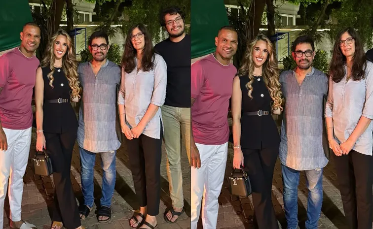 Aamir Khan and Gauri enjoy evening with Shikhar Dhawan rumoured girlfriend