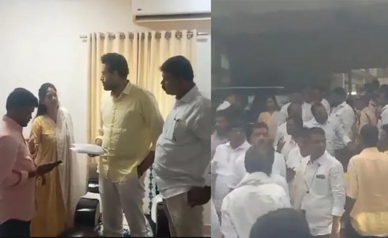 TDP Supporters Protest Against Bandaru Sravani