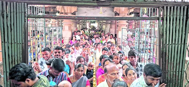 మల్లన్న దర్శనానికి  పోటెత్తిన భక్తులు 
