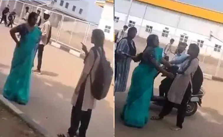 vizianagaram Student Slap Lecturer With Slipper Video Viral