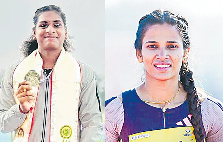 Nandini and Jyoti Yarraji win gold medals in Athletics Championship