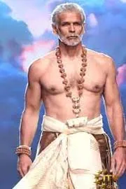Milind Soman Turned ShowstopperIn Gold Saree Styled As A Dhoti10