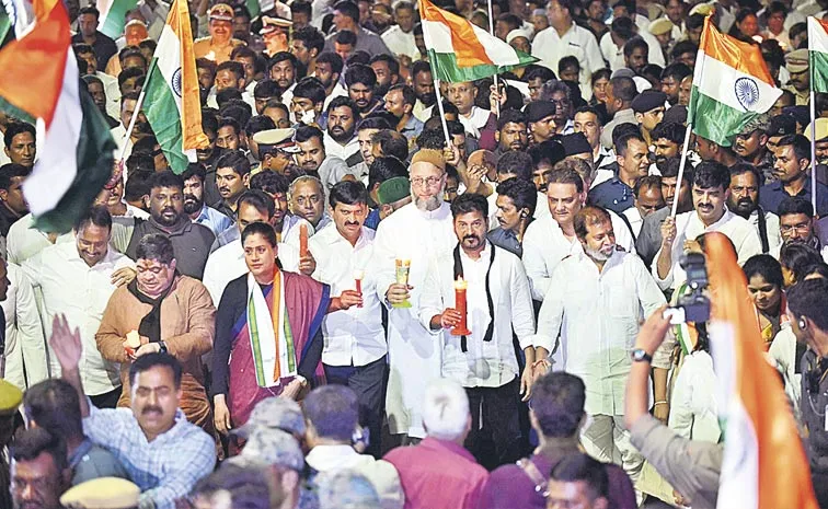 Congress in Telangana Holds Candlelight Rally Against Pahalgam Terror Attack