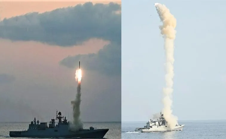 India Warships Carry Out Missile Firings In Arabian Sea