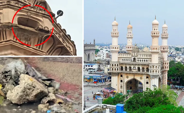 Heavy Rain: Flakes Of Historic Charminar Fell Down