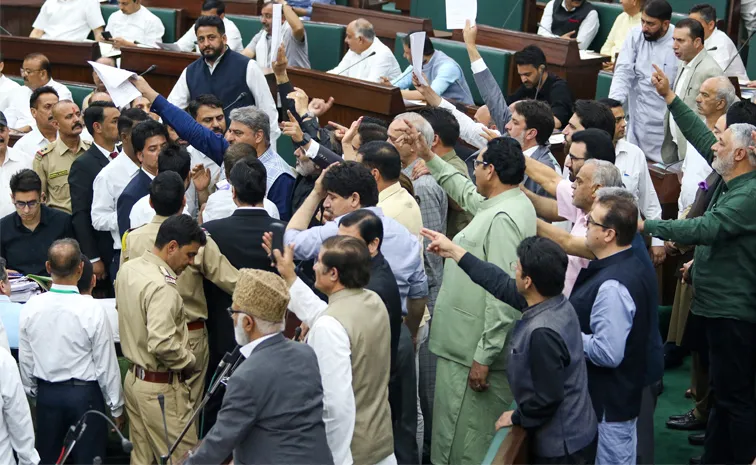 waqf Amendment Bill JK Assembly House Twice as NC mlas Create Ruckus