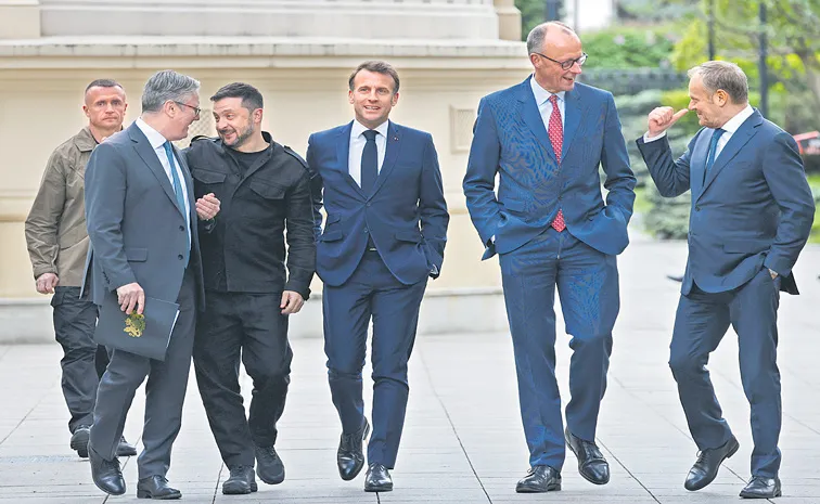 Ukraine, European leaders in Kyiv urge Moscow to agree to unconditional ceasefire
