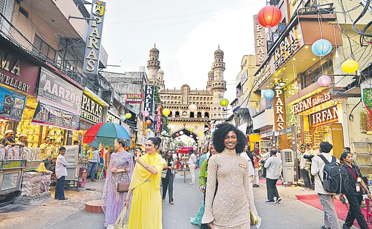 Miss World contestants heritage walk in Hyderabad Old City
