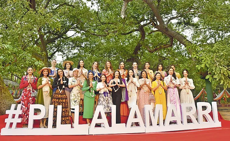 Miss World Contestants Visit Mahabubanagar Pillalamarri Tree